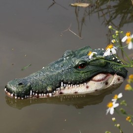 RKGOMDMU Realistic Floating Alligator Head Decoy for Ponds & Pools - Premium Quality Crocodile Decor, Duck Deterrent, Garden & Yard Animal Protector, Lifelike Predator Replica