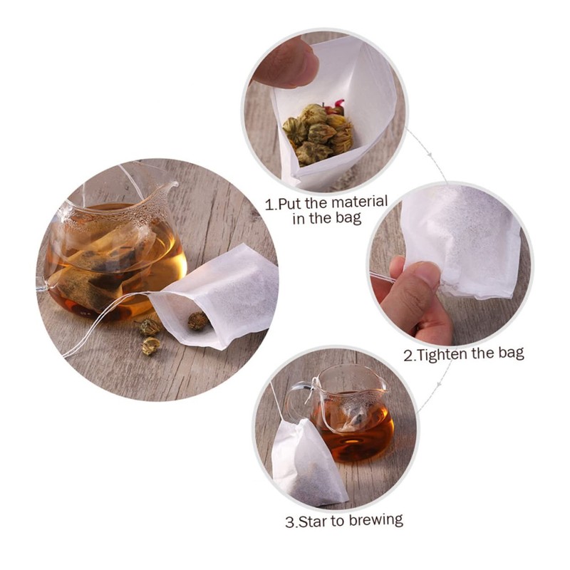 LABRIMP 300pcs Drawstring Tea Bags for Loose Tea Filter Bags