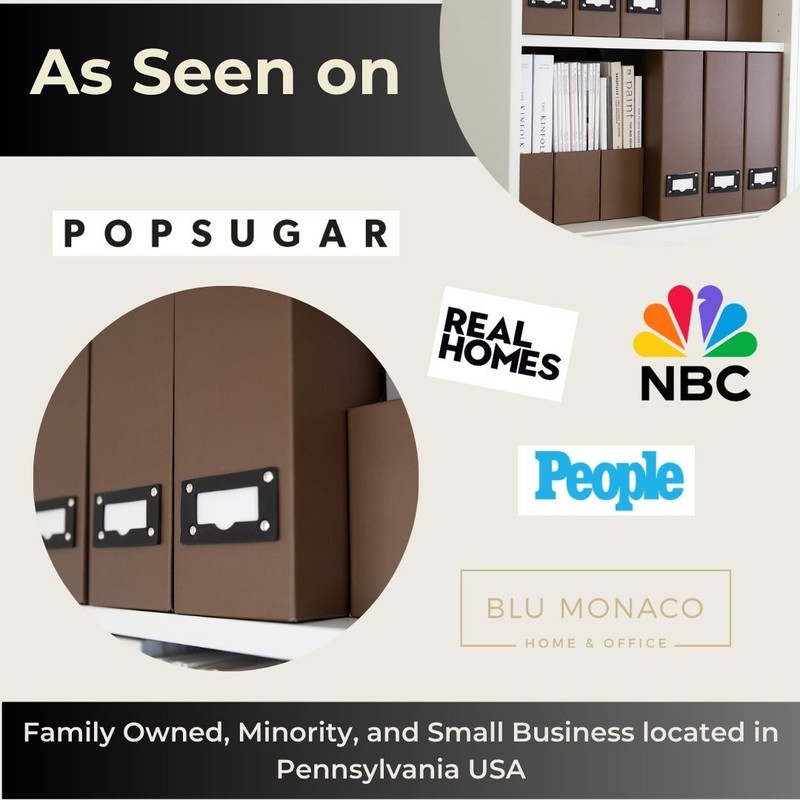 BLU MONACO Organization with Set of 6 Foldable Brown Magazine