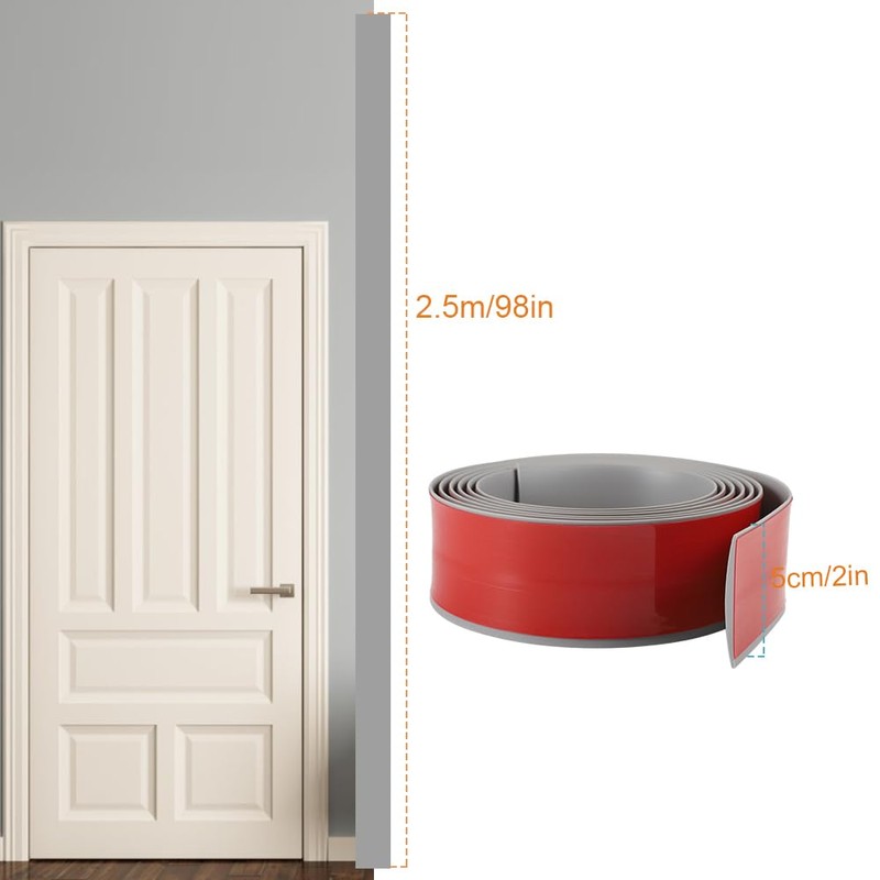 PAMISO 8Ft Floor Transition Strip, 2in Wide Self Adhesive Vinyl