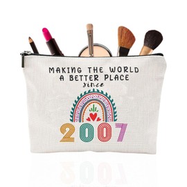 MOPZIJA 18th Birthday Girl - Gift 18th Birthday Girl Makeup Bag, Gifts for 18th Birthday Girl, Gifts for 18 Year Old Girls, Gifts for 18th Birthday Girl