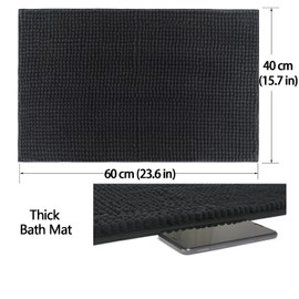 Pincy Chenille Non-slip Bath Mat - 40 x 60 cm Shaggy Microfiber Bathroom Mat - Fast Water Absorbent, Machine-washable Durable Floor Rug, Perfect for Tub, Bathroom, Room