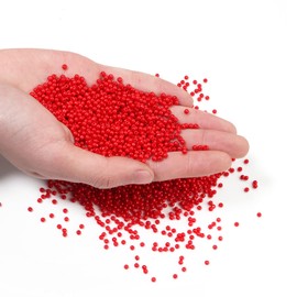 Chuyau - 4000 abalorio de perlas rojas de 3 mm con agujero de perlas redondas para crear abalorio de perlas sueltas para hacer joyas, perlas falsas para pulseras, collares, arete, llaveros, accesorios