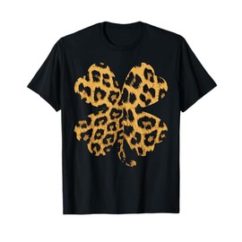 Cheetah Leopard Print Shamrock St Patricks Day Women Gift T-Shirt