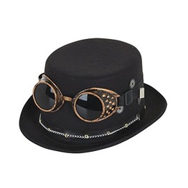 Bristol Novelty BH673 Steampunk Hat Costume | 1 Piece | Black | One Size-Ages 14 years Top Goggles and Gears, mens