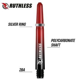 Ruthless Deflectagrip Polycarbonate Dart Shafts - Heavy Duty Shafts with Medium Length Springs - 49mm - Black and Red - 10 Sets (10XS1577)