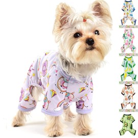 Dog Pajamas for Small Dogs, Soft Thin Pjs Jammies Cat Doggie, Summer Pet Cute Puppy Clothes Outfits Dogs Boy Girl