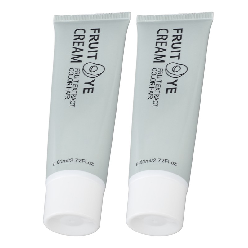 2pcs Plant Fruit Hair Dye Cream Gray Hair Coverage Long