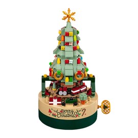 Puyybup Christmas Tree Building DIY Building Block Music Box,Educational Learning Science Building,Creative Choice for Holidays, Christmas, Thanksgiving, Easter, etc.