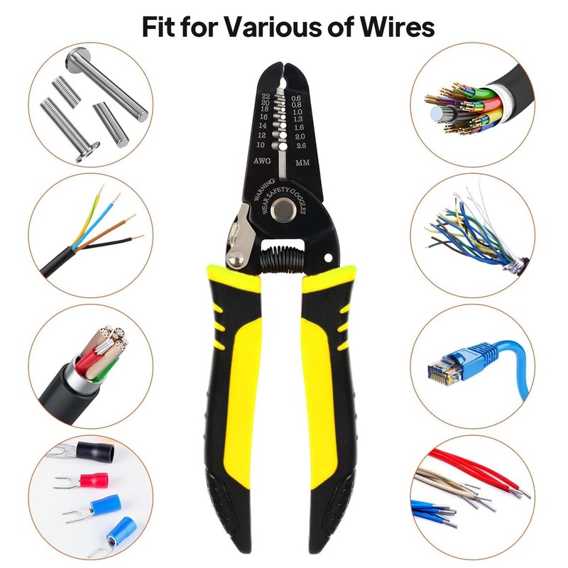 Wire Stripper, Automatic Wire Stripper, 10-22 Awg Multi Gauge Wire