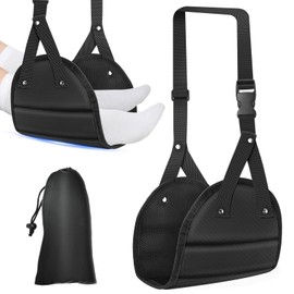 Travel Essentials for Women Men, 1 Pack Black Airplane Footrest Leg Foot Hammock Rest Travel Luggage Accessories Gadgets Under Desk Flying Long Fight Trip Seat Organizer Must Haves Gifts Kids Needs