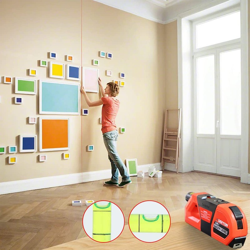 DEKTON DT55190 3-in-1 Laser Level with Measure, 240 V, Black/Red