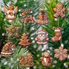Brown Wooden Snowflake Hanging Ornaments - 12pcs for Christmas Tree