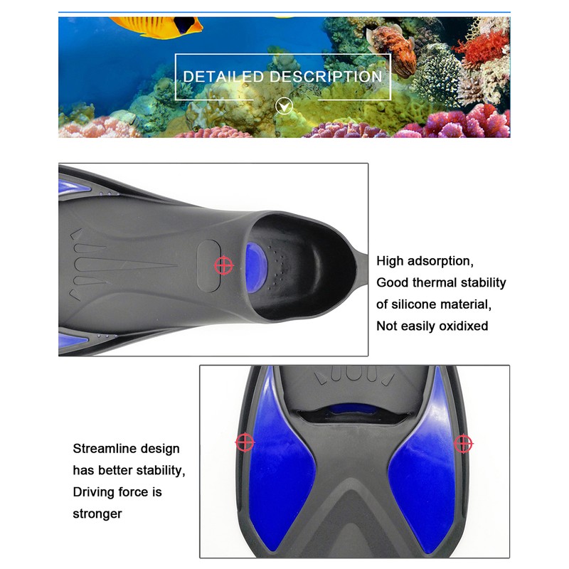 2pcs Swim Training Fin Professional Swim Flippers for Snorkeling Diving