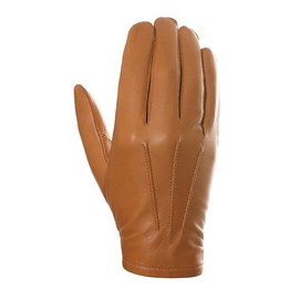 Harssidanzar Mens Thin Unlined leather police duty gloves GM031,Tan, Size S