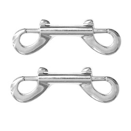 Double Sided Carabiner Hook, Pack of 2 Double Carabiner Hooks, 304 Stainless Steel, Bolt Catch, Double Snap Hook Locking Clip for Dog Lead, Family Outdoor Camping, Key Ring (100 mm)