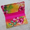Checkbook Cover - Billfold Wallet - Tropical Flower Fabric Check