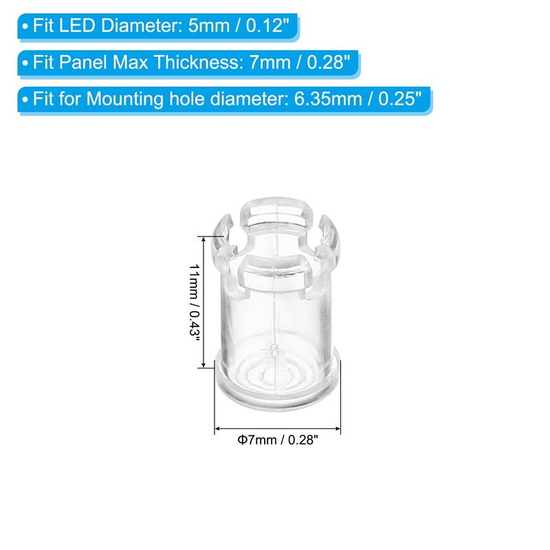 PATIKIL 5mm Emitting Diode Holder, 20 Pack LED Holder Clip