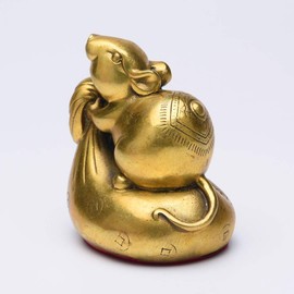 Rat of Wealth, Cute, Zodiac, Zodiac, Celebration, Fortune, Money-fortune, Copper, Feng Shui Goods