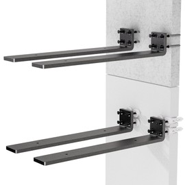 Ultra-Strong 12-Inch Steel Shelf Brackets (Pack of 4) - Easy Mount, Heavy Duty, Black Matte Finish,Shelf Bracket Multi-Size Available, Ideal for Home & Office Shelving