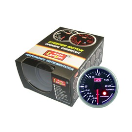 AUTOGAUGE SM60ABOSWL270 Boost Meter, Black Face White LED, Warning Function, 60 Pie