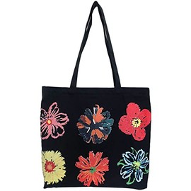 Canvas Tote Bag for Women Girls Kids school Shoulder Bag with zipper Work Beach Lunch Travel and Shopping Grocery Bag