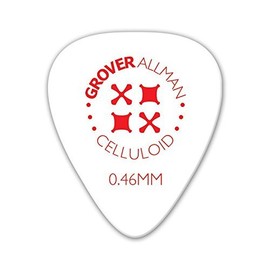 Grover Allman Celluloid, White, Standard, 0.018 inch (0.46 mm), 10 Pieces