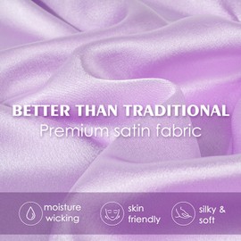Satin Body Pillow Pillowcase with Zipper, 20''x54'' Body Long Pillow Case for Pregnant Women and Family, Smoother & Softer Than Silk, Purple, 1 Pack