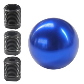 UHANBUT Car Round Ball Gear Shift Knob, Aluminum Alloy Auto Gear Stick Handle Head with M8/M10/M12 Adapters, Vehicle Transmission Shift Lever Replacement Accessories Fit Most Manual Cars (Blue)