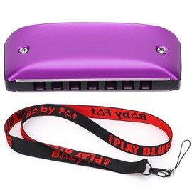 Harmonica 7-Hole Mini Blues Student Adult Beginner Playing Color Mouth Organ Wind InstrumentD Key Purple