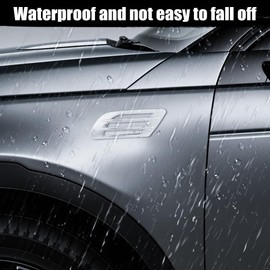 TOTMOX 2Pcs Car Air Flow Fender Side Vent Decoion Sticker, Universal Automotive Hood Simulation Air Vent Trim, Chrome