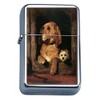 Perfection In Style Silver Flip Top Oil Lighter Vintage Dog Design 010
