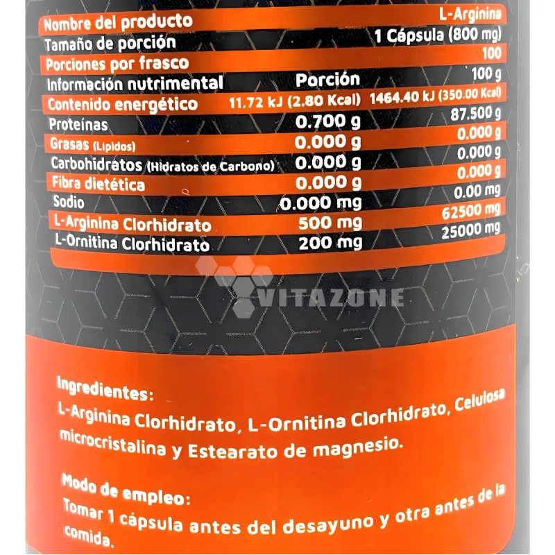Suplemento Cápsula High Power Proteínas Arginina 840g