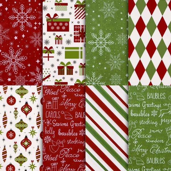 Whaline 160 hojas de papel de seda de Navidad, clásico, rojo y verde, papel de regalo de copo de nieve, papel de seda, arte rústico, manualidades, bolsas de regalo, Navidad, invierno, Año Nuevo, decoración de fiesta