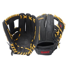 PHINIX 13 Inch Slowpitch All Pigskin Softball Gloves (Black)