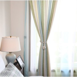 Melaluxe 2 Pack Curtain Tiebacks - Heavy Duty Curtain Rope Tieback, Handmade Rural Decorative Curtain Holdbacks (Beige)