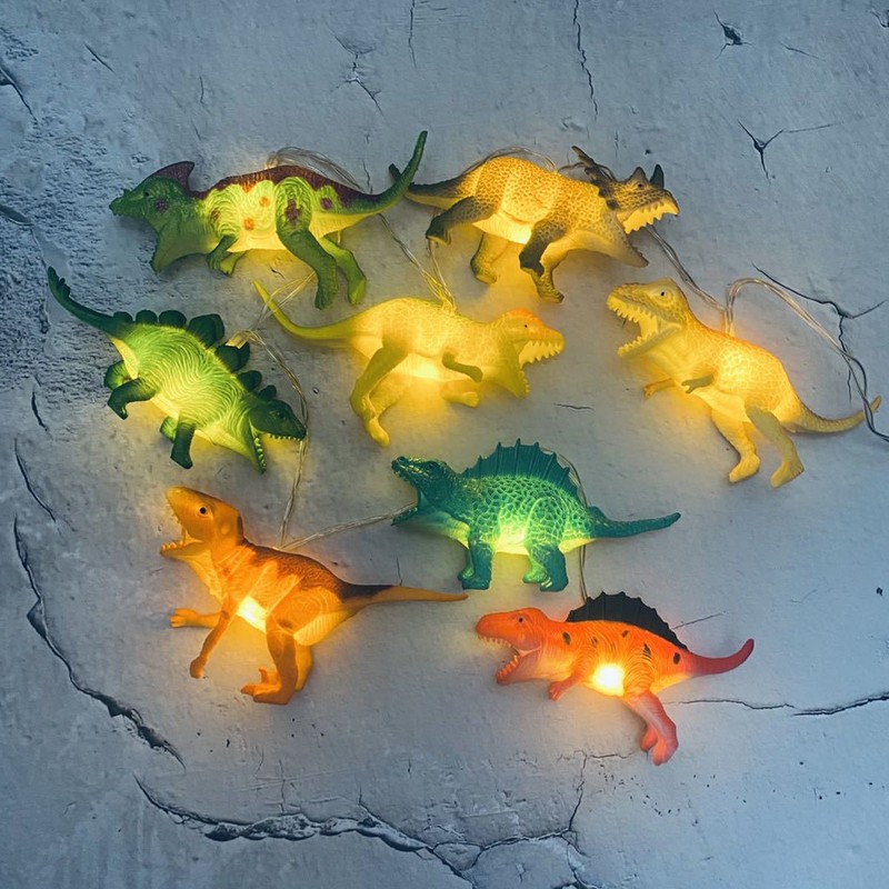 8 LED Dinosaur String Lights Battery Operated String Lights Children