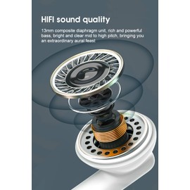 Wireless Earbuds Bluetooth 5.3 Headphones with Charging Case Waterproof in Ear Earbuds Built in Mics Long Playtime High-Fidelity Stereo Earphone Noise Reduction Bluetooth Headsets for Sports and Work