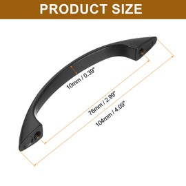 sourcing map Kitchen Cabinet Handles, 1Pcs 3" - Zinc Alloy Drawer Pulls with Screws, Hardware Cupboard Handles for Wardrobe Door Shoe Cabinet Drawer (Black)