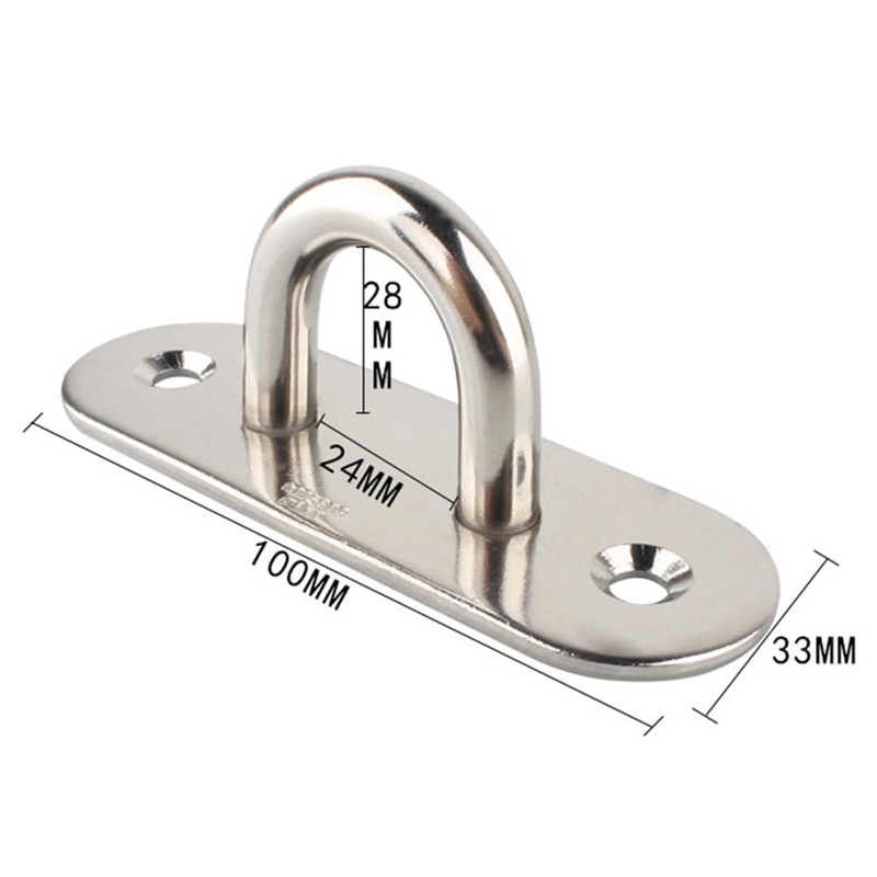 4 Pcs Pad Eye Plate Rectangular Pad Eye Carabiner U
