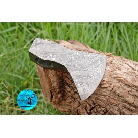 M DAMASCUS PRO HANDMADE DAMASCUS STEEL AXE HEAD / HATCHET INTEGRAL VIKING THROWING TOMAHAW-1093