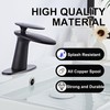 Wovier Matte Black Waterfall Bathroom Sink Faucet,Single Handle Single Hole