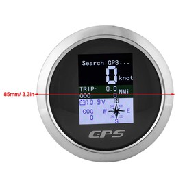 Speedometer, 85 mm Digital GPS Speedometer, Odometer, Rustproof IP67 Waterproof Digital Speedometer for Car Boat Engineer (Cadran Blanc) (Front Plate Black)