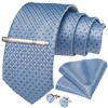 DiBanGu Men's Tie Set Silk Striped Checked Tie with Pocket