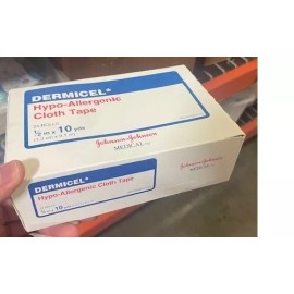 Johnson & Johnson J&J 5143 Dermicel HypoAllergenic Cloth Tape, 1/2" x10 Yards (12 ROLLS/BX)