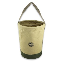 Graintex CB2414 Utility Tapered Canvas Bucket 12"X10"X15", Khaki