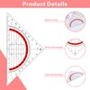 JIANTA Geometry Triangle, Set of 4 Plastic Set Square Flexible