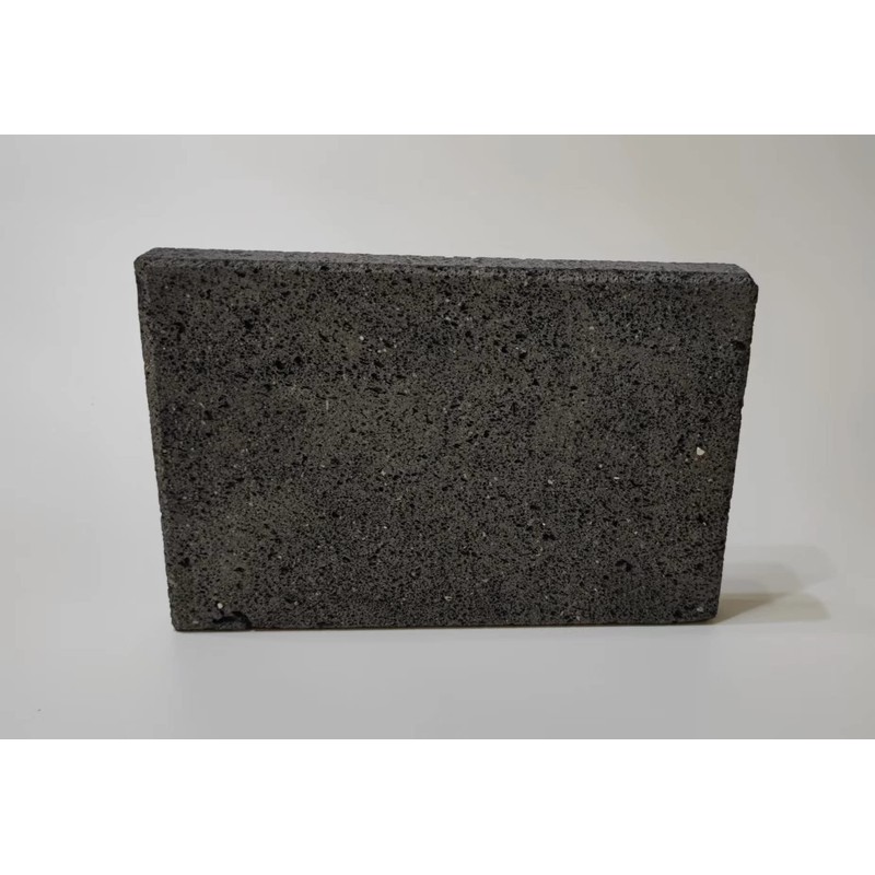 Volcanic stone cooking tile, surface groove, 8 "x 12", lava