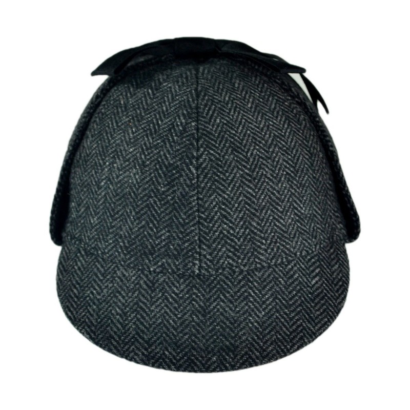 Sherlock Holmes Herringbone Wool Blend Hat (Small) Gray
