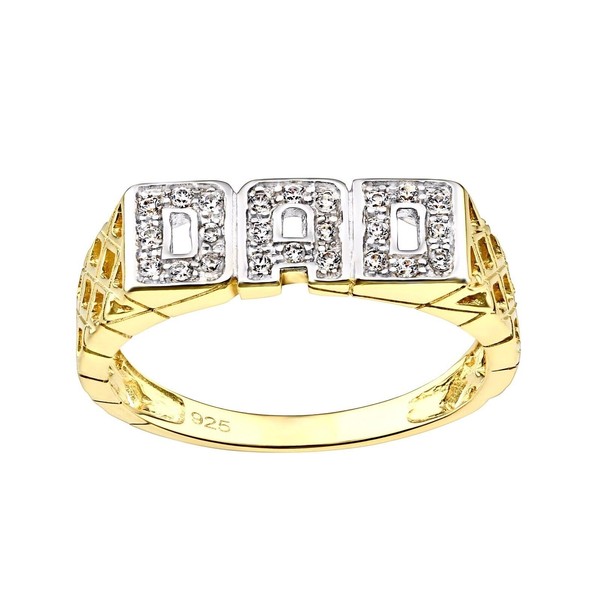 Old English Jewellers 9ct Yellow Gold on Silver DAD Ring